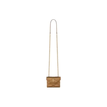 SAINT LAURENT Fabric Crossbody Bag Mini Women's Bronze