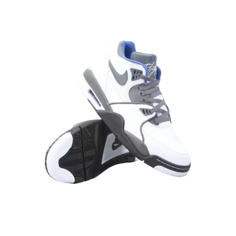 Nike Air Flight 89 Anti Slip Wear Resistant Mid Top Vintage Basketball Shoes Men's White-3