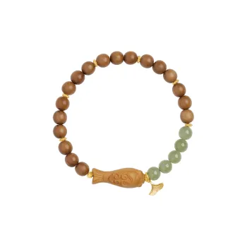 Moon Seal Hundred Rivers Laoshan Sandalwood Bracelets Unisex