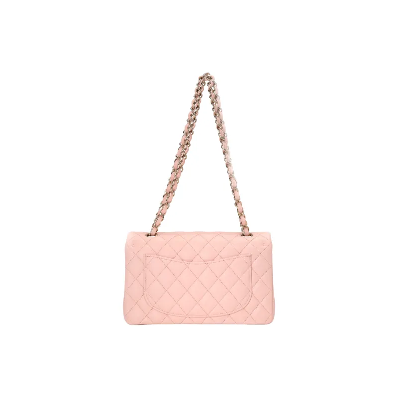 CHANEL Classic Flap CF Shiny Grain Cow Leather Flap Bag, Crossbody Bag, Shoulder Bag Trumpets Women's Light Pink Red-2