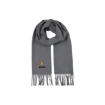 MOSCHINO Knit Scarves Unisex Light Gray