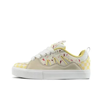 VFDF Durable Lightweight And Breathable Low Top Skateboard Shoes Unisex Yellow Brown White