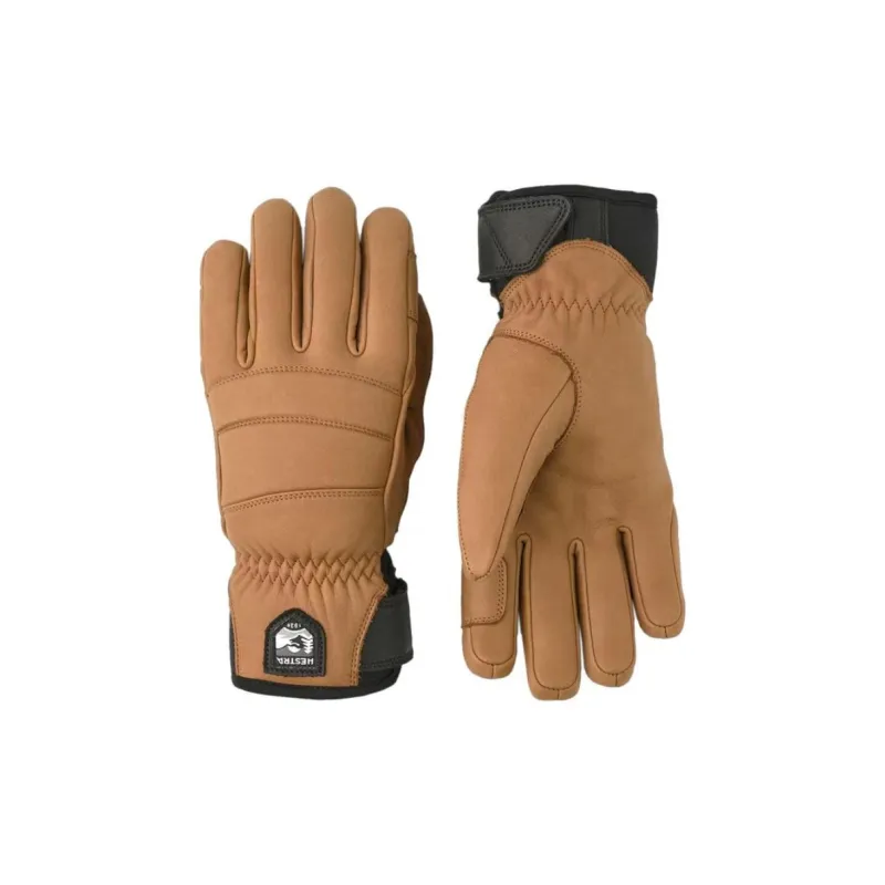 HESTRA Cow Leather Knit Gloves Women's Brown-0