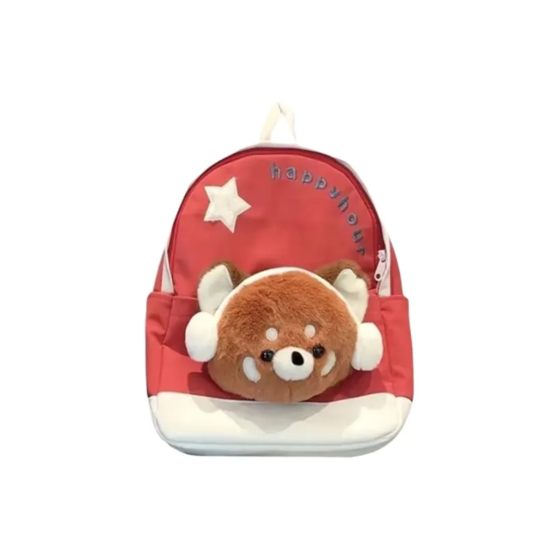 MARKANGARO Nylon Backpack Regular Unisex Red White/Pink Blue-1