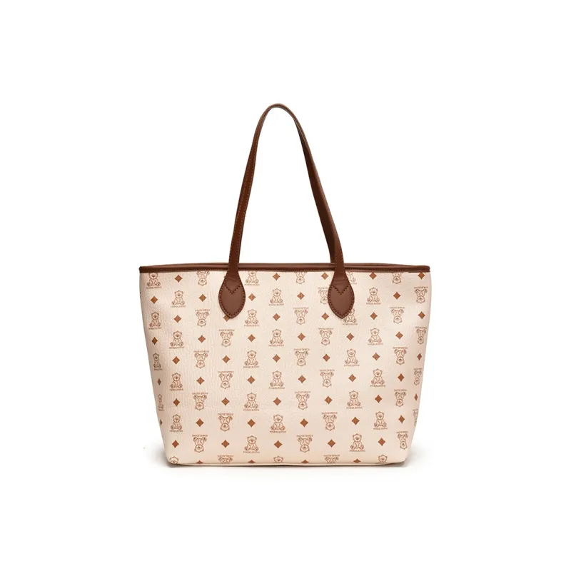Gerlanx PU Tote Bag Shoulder Bag Large Size Women's Brown/White/Pink/Black-9