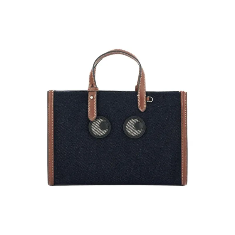 Anya Hindmarch Cotton Tote Bag, Shopping Bag, Shoulder Bag, Handbag Mini Unisex Marine Blue-0