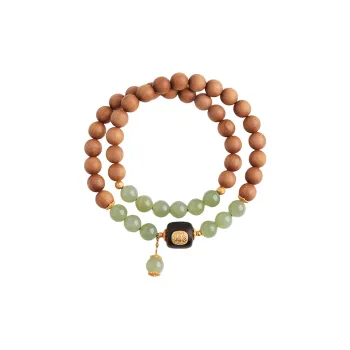 Moon Seal Hundred Rivers Laoshan Sandalwood Bracelets Unisex