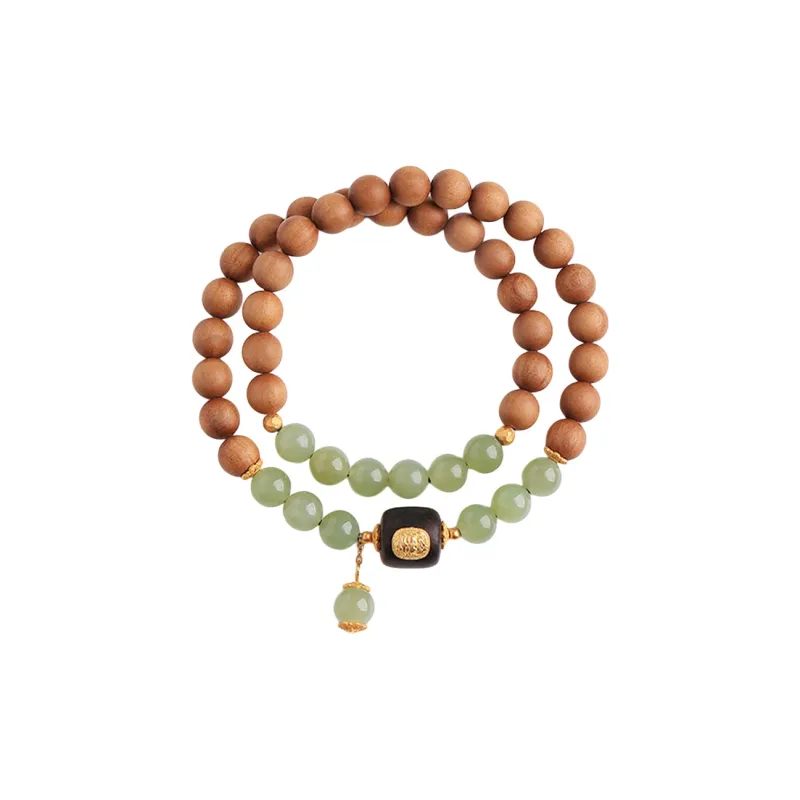 Moon Seal Hundred Rivers Laoshan Sandalwood Bracelets Unisex-0