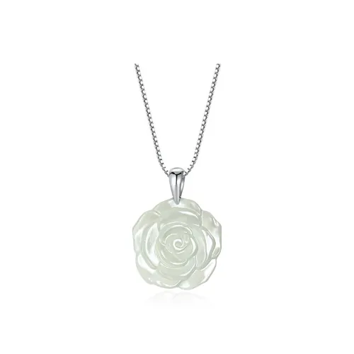 Tang Zhi Natural Serpentine Jade Necklaces Unisex