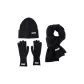 Black[Hats & Caps+Gloves+Scarf]3-Piece Set