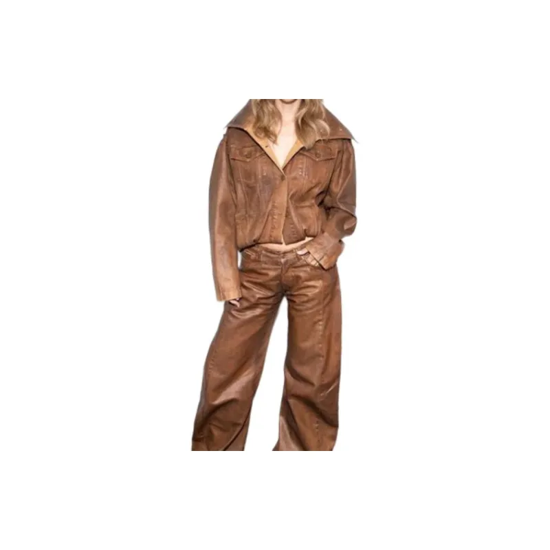 Acne Studios Denim Jacket Women's Cognac Brown-4