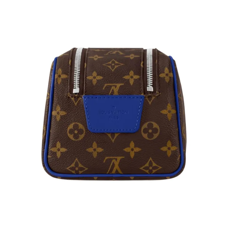 LOUIS VUITTON Dopp Kit Monogram Macassar Coated Canvas Toiletry Bag Men's Indigo-1