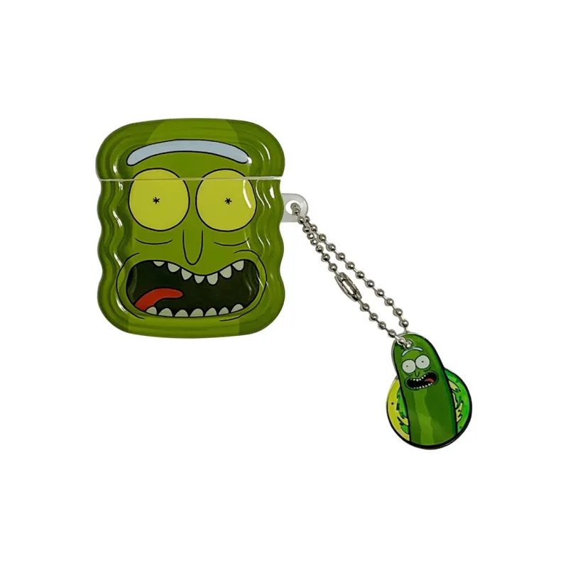 Baohuguang Compatible With AirPods 1/2/3 TPU Creative Cartoon Rick And Morty Pickled Cucumber Headphone Cases-2