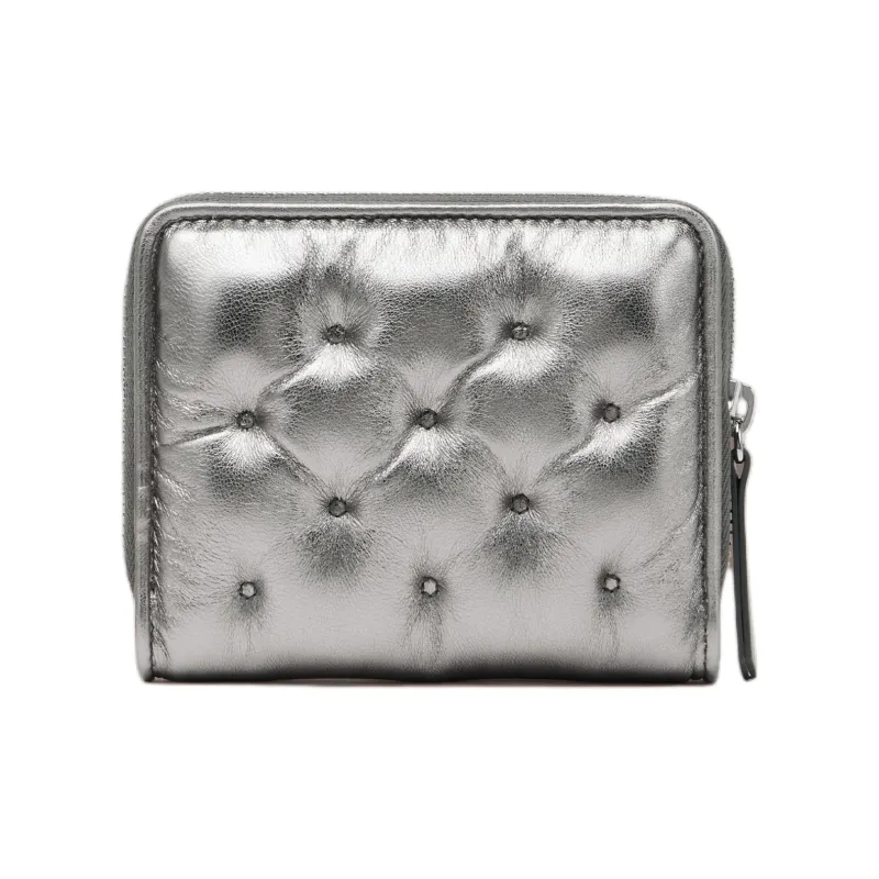 Maison Margiela Glam Slam Sheepskin Wallet Trumpets Women's Metallic Gray-2