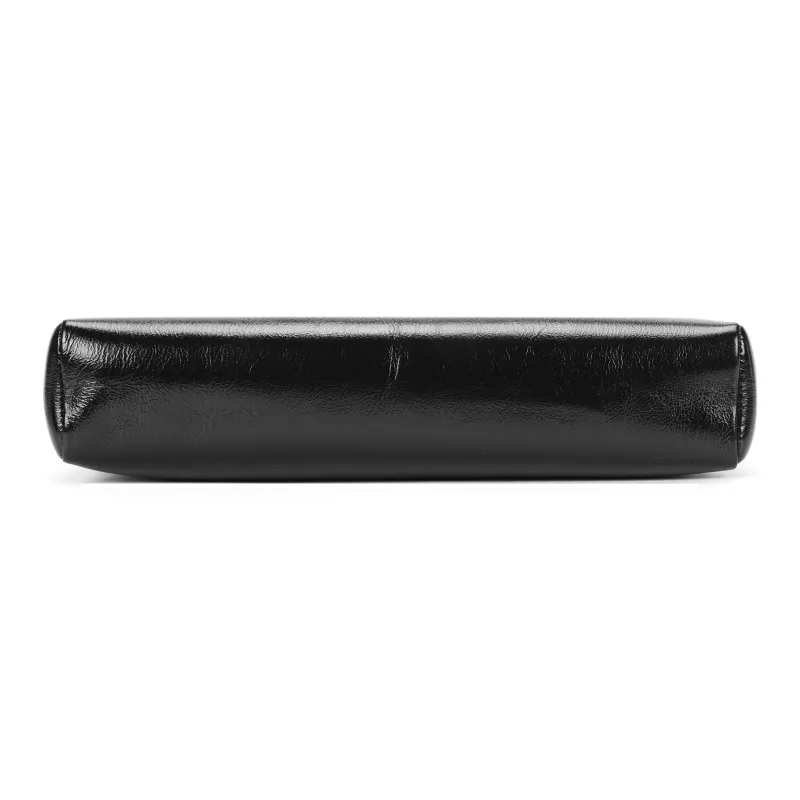 CHANEL Oil Wax Cow Leather Shoulder Bag, Crossbody Bag, Handbag Mini Women's Black-3