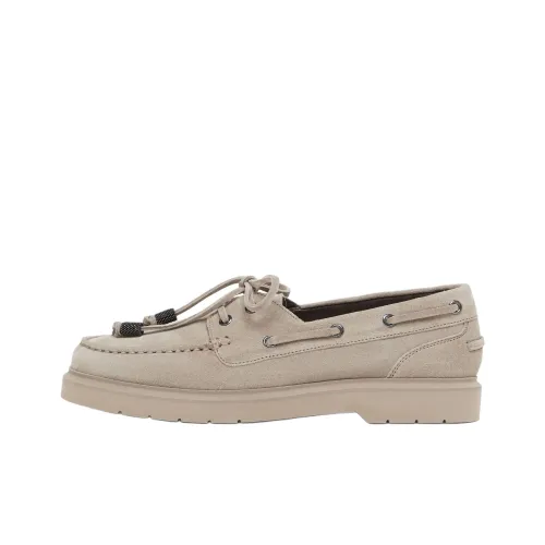 Brunello Cucinelli Monili Chain Slip On Boat Shoes Women's