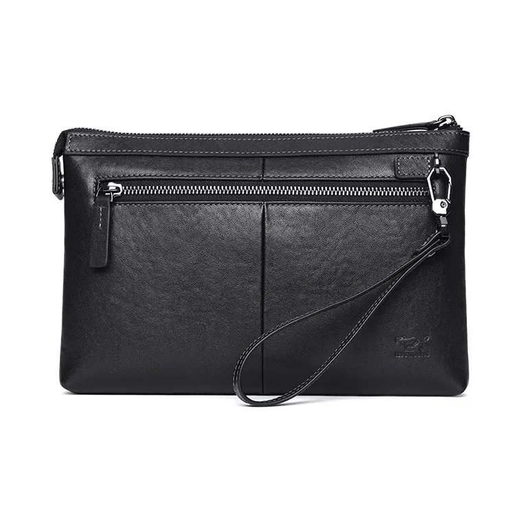 SEPTWOLVES Cow Leather Clutch Men's Black-2