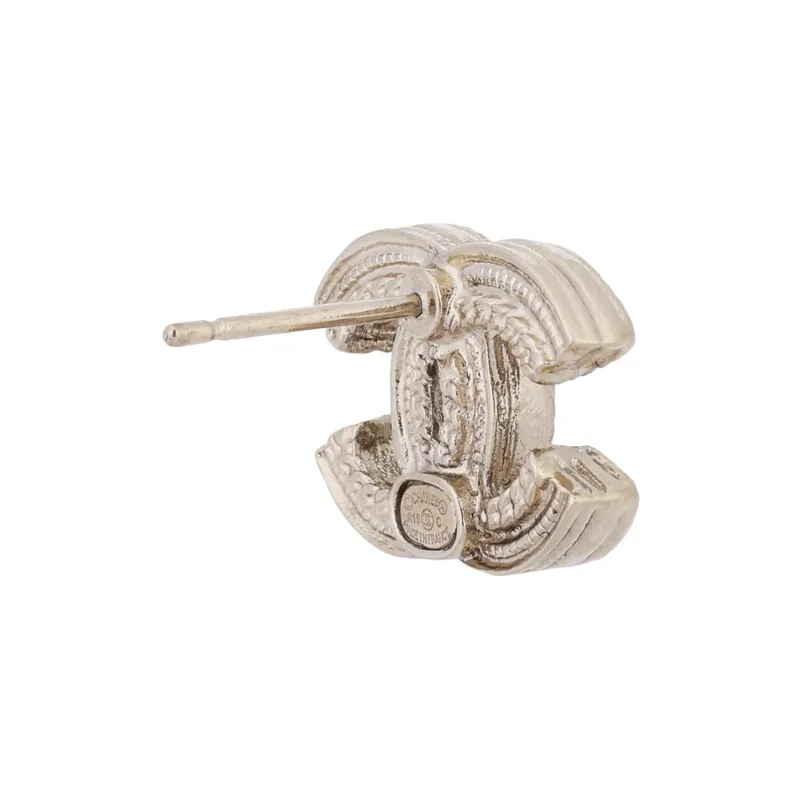 CHANEL CC Stud Earrings Women's-3