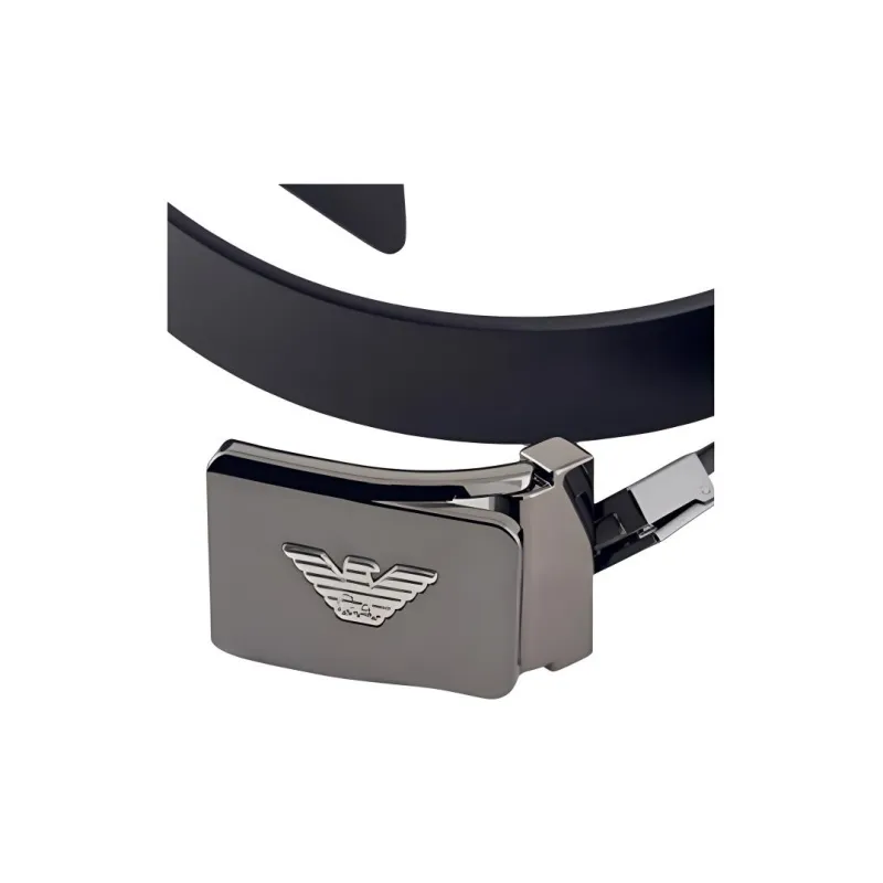 EMPORIO ARMANI Leather Belt With Metal Logo Buckle-2