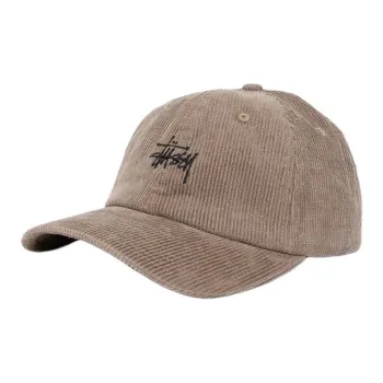 Stussy Cotton Fabric Baseball Caps Unisex Dark Khaki