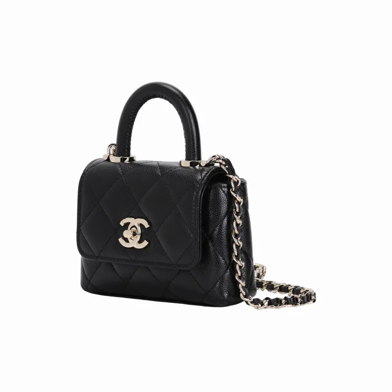 CHANEL Grain Caviar Calfskin Shoulder Bag, Crossbody Bag, Handbag Women's Black-1