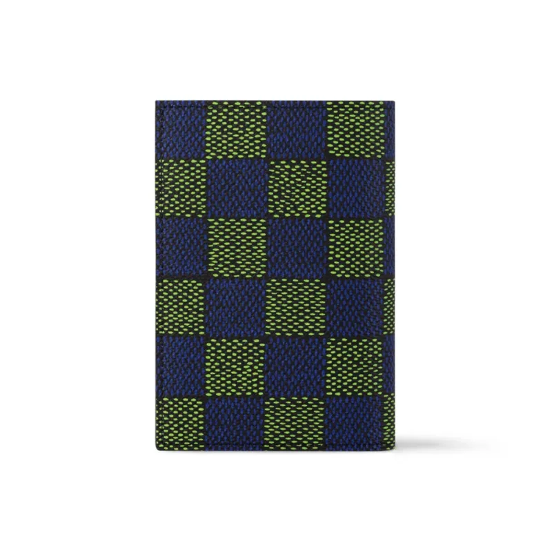 LOUIS VUITTON Passport Cover Damier Heritage Blue/Green-2