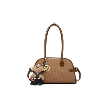 FAIRWHALE PU Bowling Bag Shoulder Bag Crossbody Bag Women's Tan