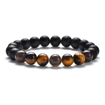 IDEAGEMER Agate Bracelets Men's