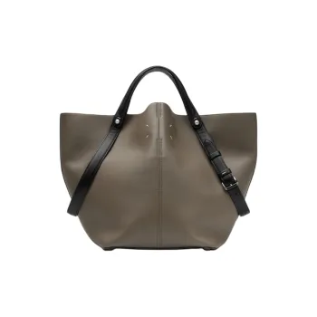 Maison Margiela Leather Handbag Large Size Women's Graphite Black