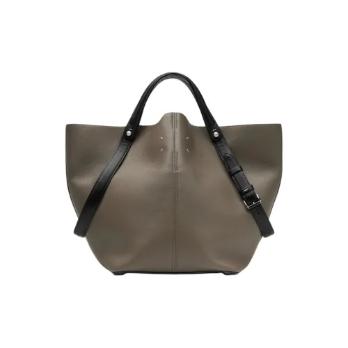 Maison Margiela Leather Handbag Large Size Women's Graphite Black