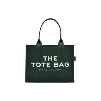 MARC JACOBS Cotton Tote Bag Shopping Bag Handbag Large Size Women's Dark Green