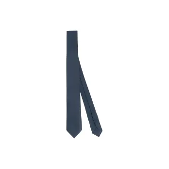 HERMES Fanne New H Silk Ties Men's Dark Blue