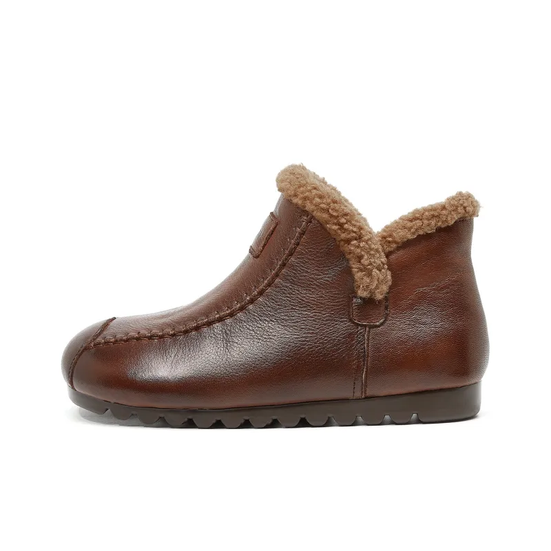 OULISASI Ankle Boots Women's Brown/Black-0