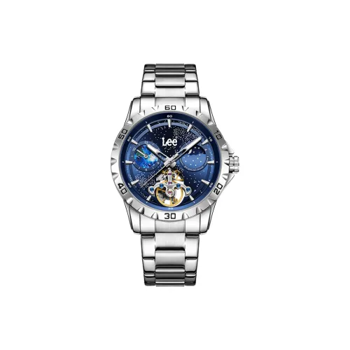 Lee Wrist Watch Mechanical Movement Steel Strap Black Dial Men's Watches Festival Classic Box