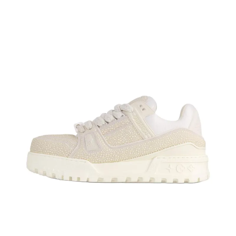LOUIS VUITTON Trainer Maxi Low Top Skateboard Shoes Unisex Ecru-0