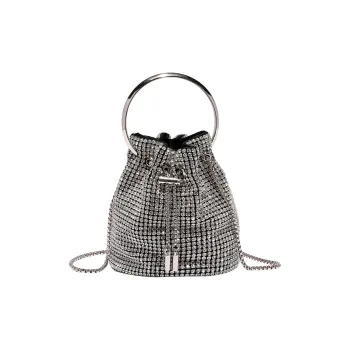 H YXIANG Cow Leather Bucket Bags Handbags Women's Black
