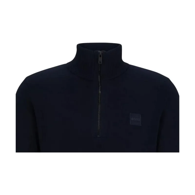 Boss Short Front zip Cotton cashmere Jumper-3