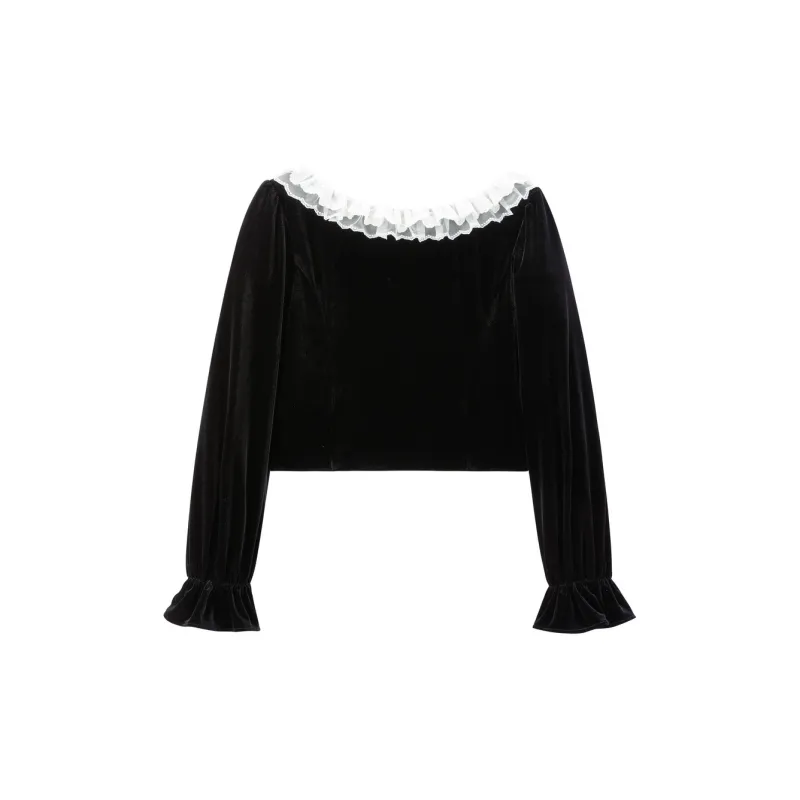 LEDIN Chiffon Shirt Women's Raven-1