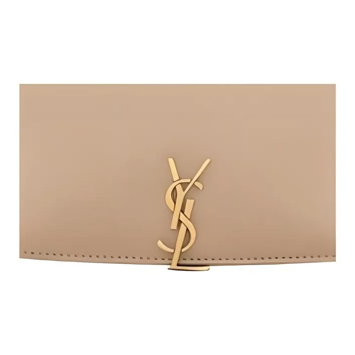 SAINT LAURENT Cow Leather Passport Holder Unisex Dark Toffee Brown-4