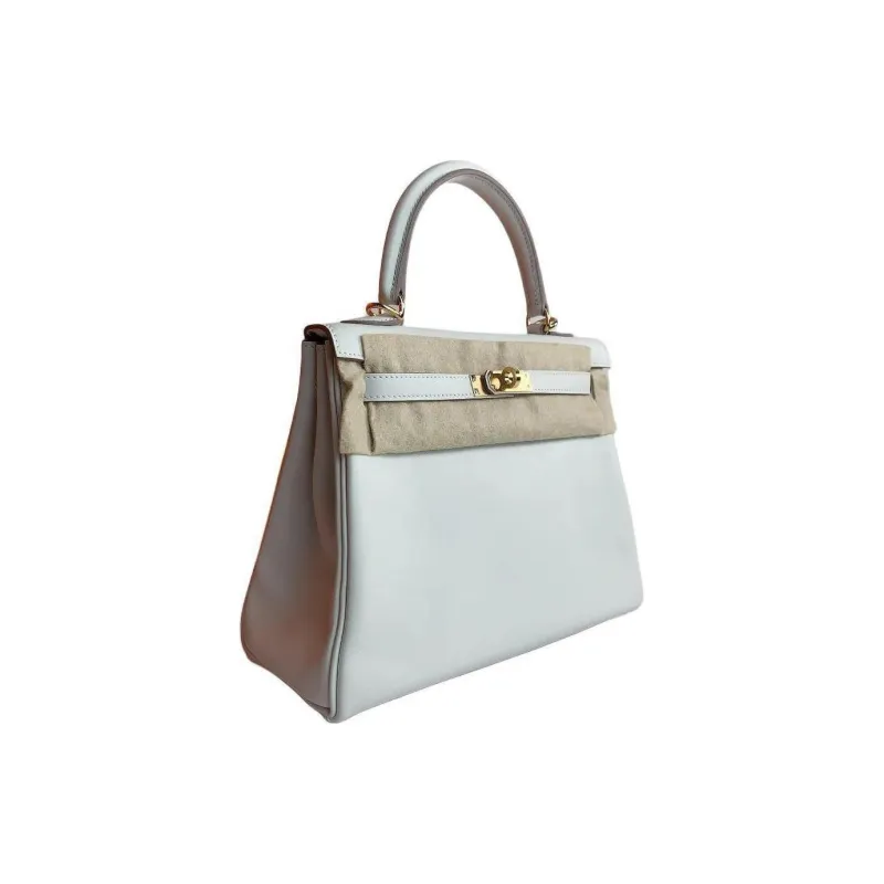 HERMES Kelly Swift Calfskin Kelly Bag Handbags Regular Women's M4 Gris Pale Cream Gray-1