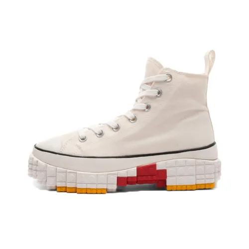 Ccilu Building Blocks Shoes Lightweight Height Increasing High Top Canvas Shoes Unisex GREENPLAX