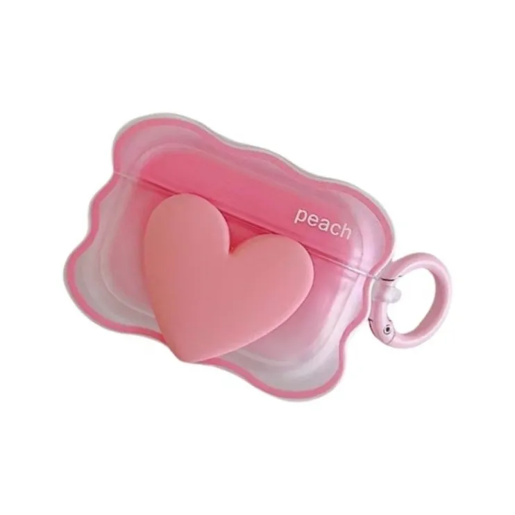 BYZ Compatible With AirPods 1st/2nd Gen/AirPods Pro/AirPods 3rd Gen TPU Wave Heart Headphone Case-4