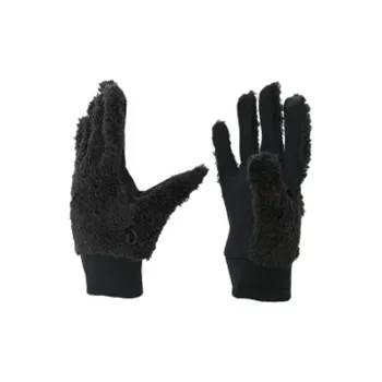 Columbia Polyester Leather Knit Gloves Unisex Black