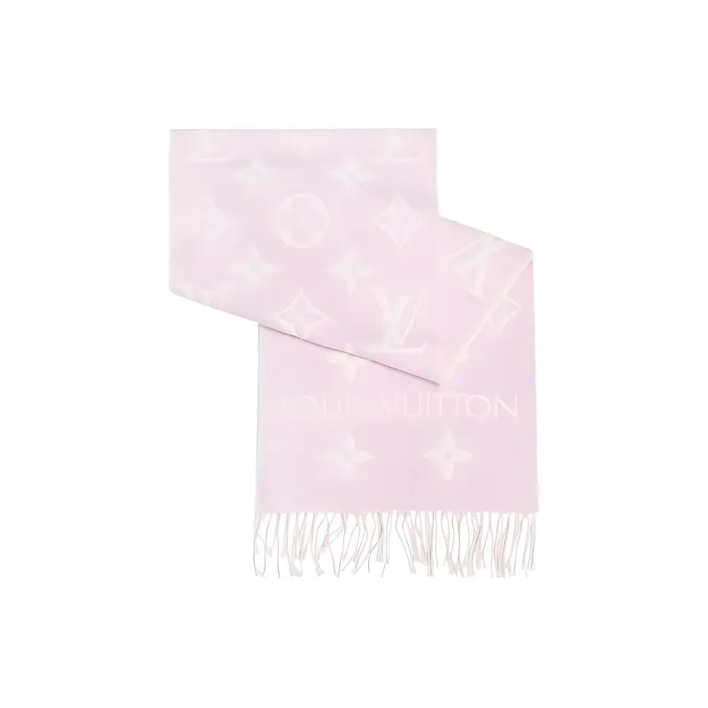 LOUIS VUITTON Cashmere Knit Scarves Women's Pink-1
