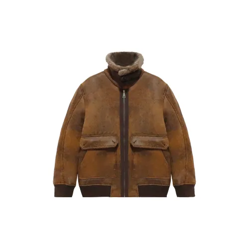 WILD LEADER Leather Jacket Unisex Caramel