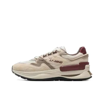 LiNing 001 Innocence V2 Anti Slip And Wear Resistant Height Increasing Rebound Low Top Casual Shoes Men's Beige Red