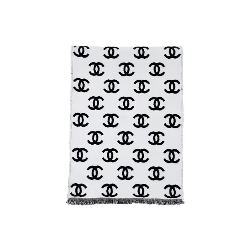CHANEL Knit Scarves Women's Black-1