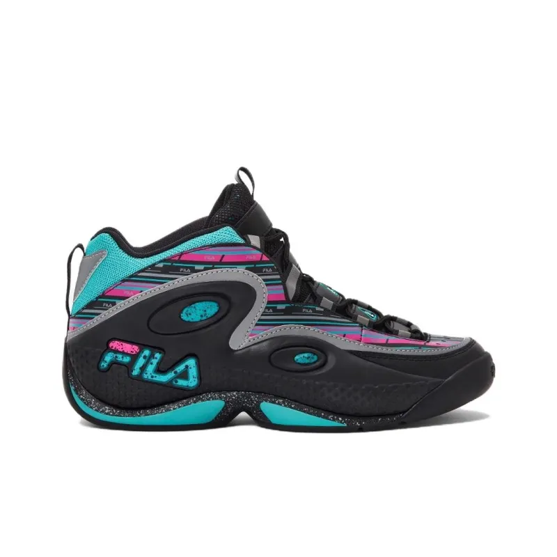 FILA Grant Hill 3 Anti Slip Wear Resistant Mid Top Casual Shoes Men's Black-1
