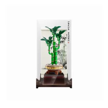 LIGHT YOUR BRICKS Compatibility Building Block 10343 Elegant Orchid 10344 Wealth Bamboo Display Case Model Accessories