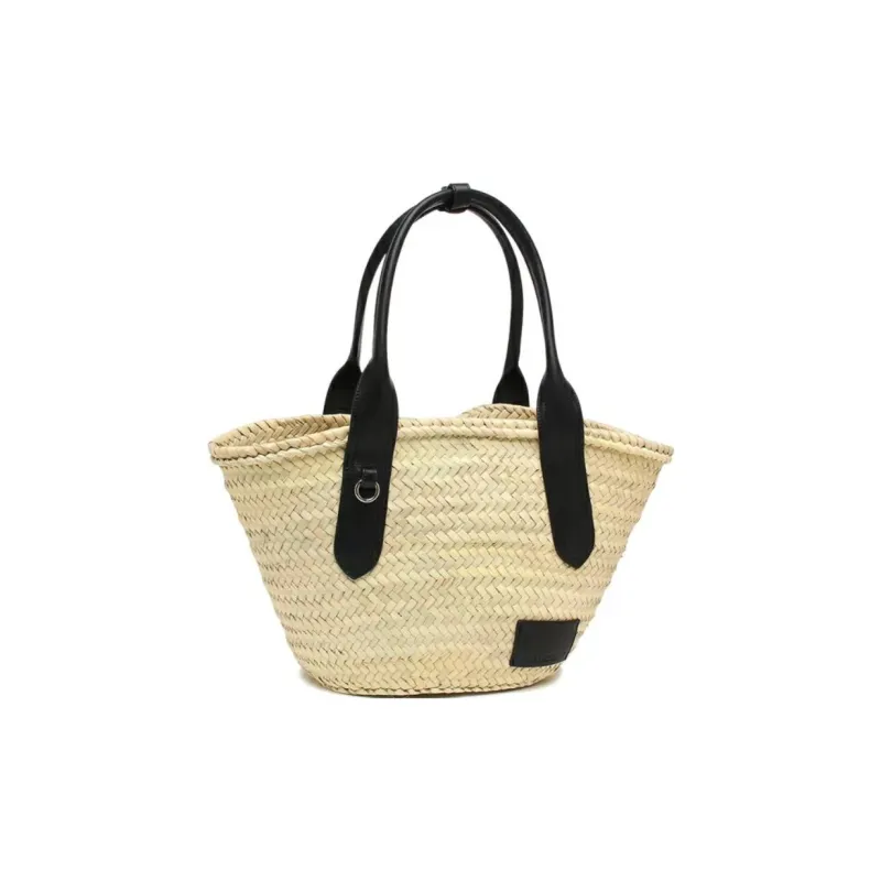 J&M Raffia Handbag Unisex Beige Yellow-1